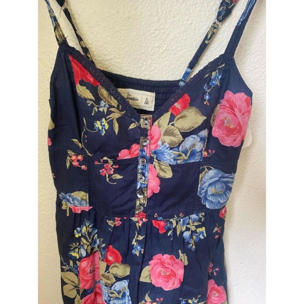 Abercrombie Kids Sweetheart Skater Dress Navy Floral Size XL - Picture 6 of 8